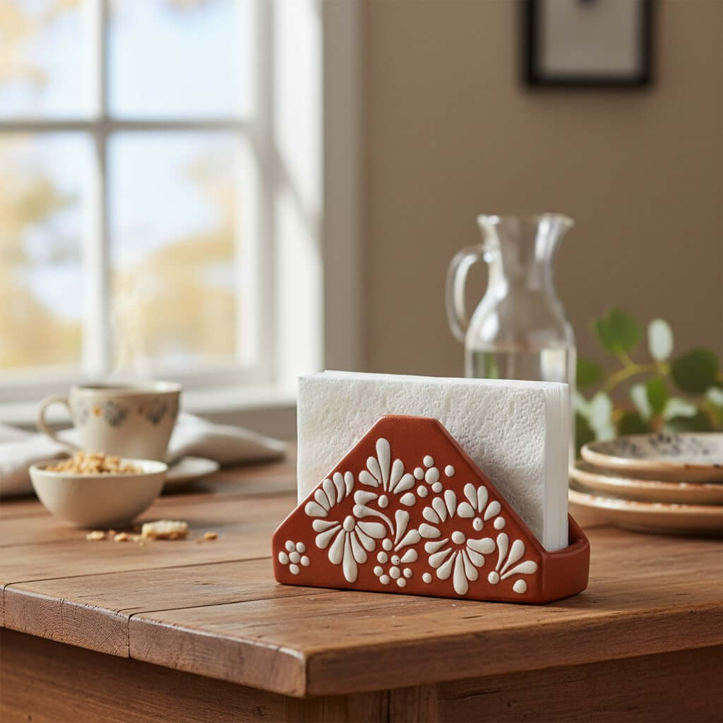 Brown Talavera Napkin Holder