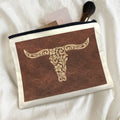 Tooled Longhorn Cosmetic Bag Set