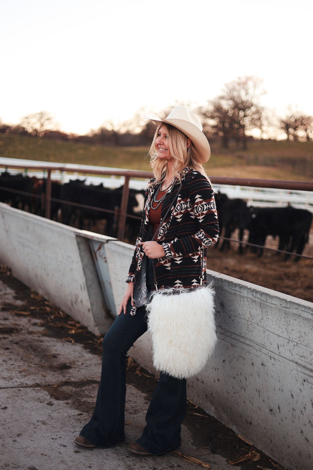 BOMBOM "Calgary" Western Open Front Cardigan — Luxurious Soft Layering Piece Made in USA