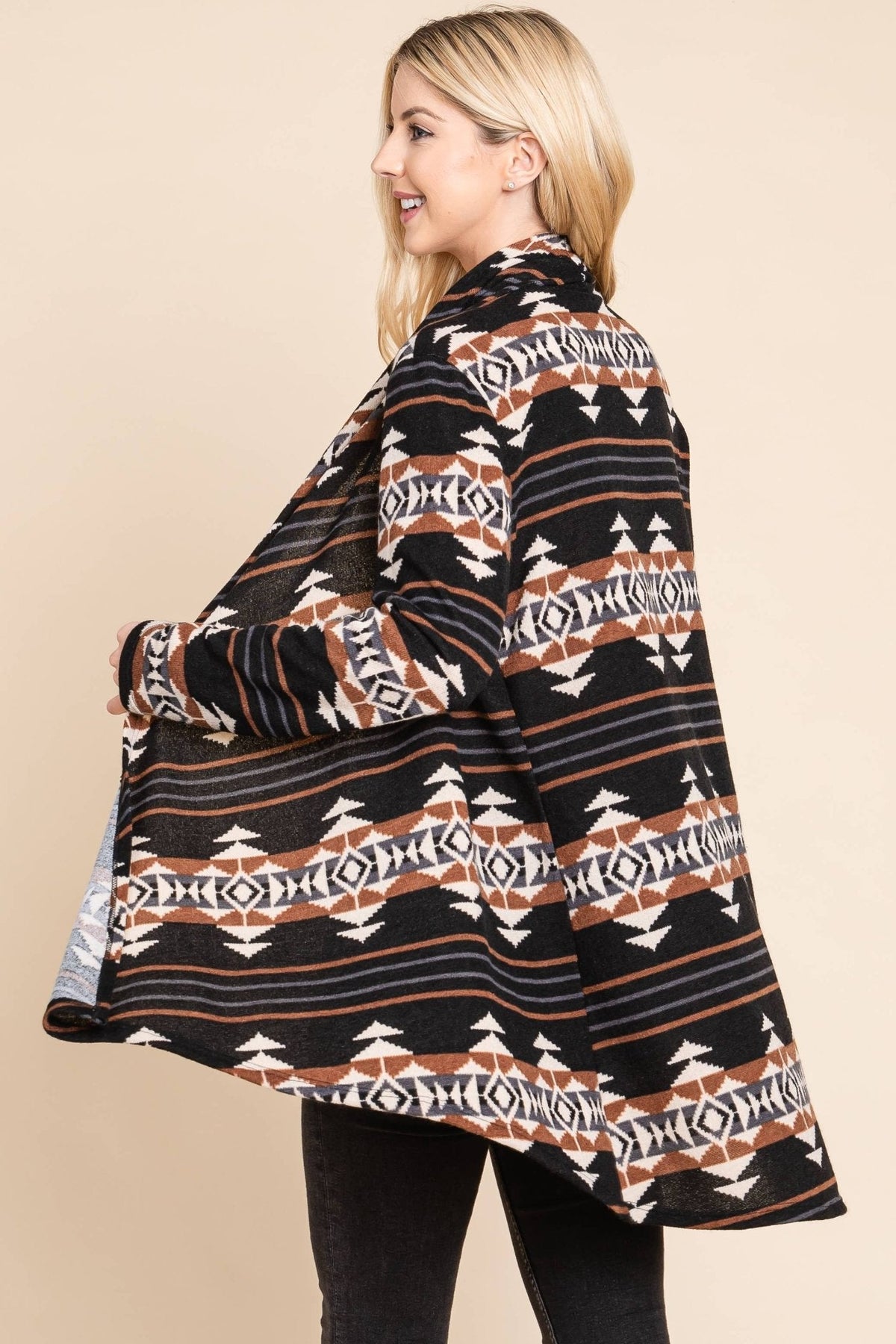 BOMBOM "Calgary" Western Open Front Cardigan — Luxurious Soft Layering Piece Made in USA