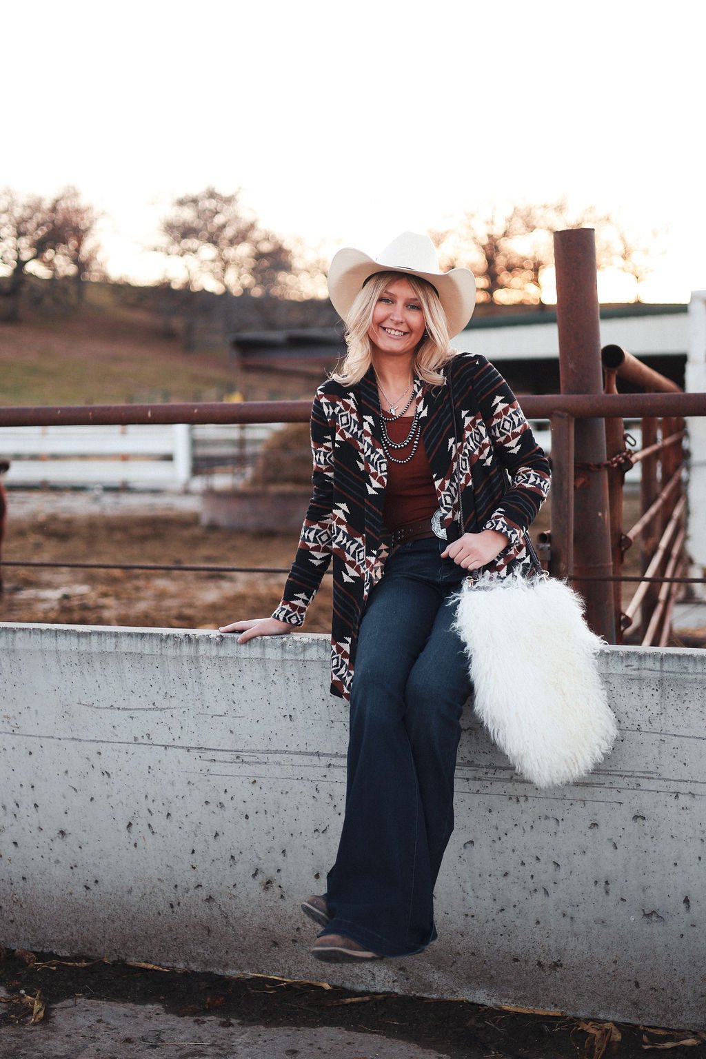 BOMBOM "Calgary" Western Open Front Cardigan — Luxurious Soft Layering Piece Made in USA