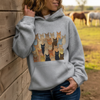 Cat Hoodie - Horse Stable Wall Background