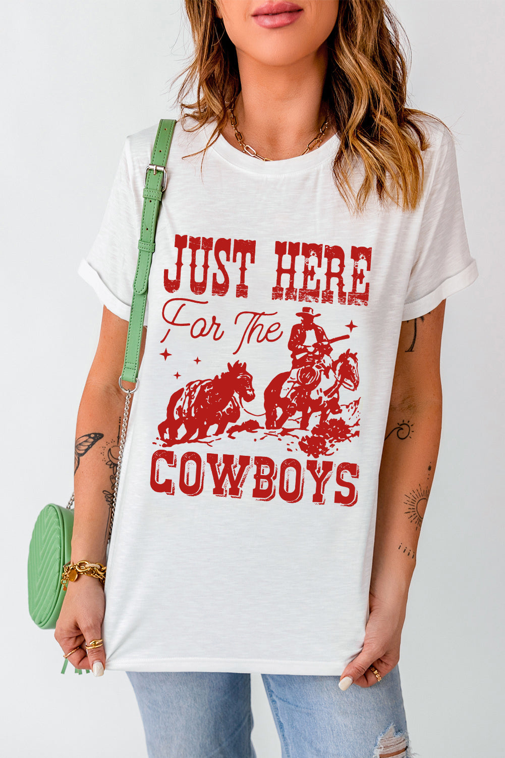 Just Here for the Cowboy Graphic Tee