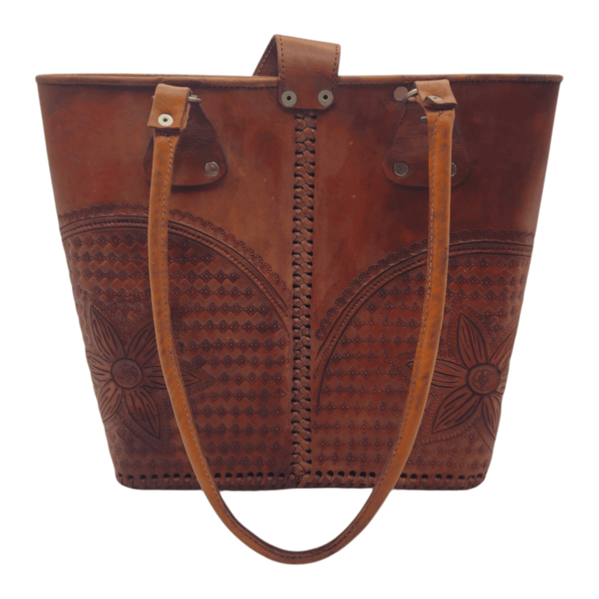 Hand-Tooled Cincelada Leather Tote