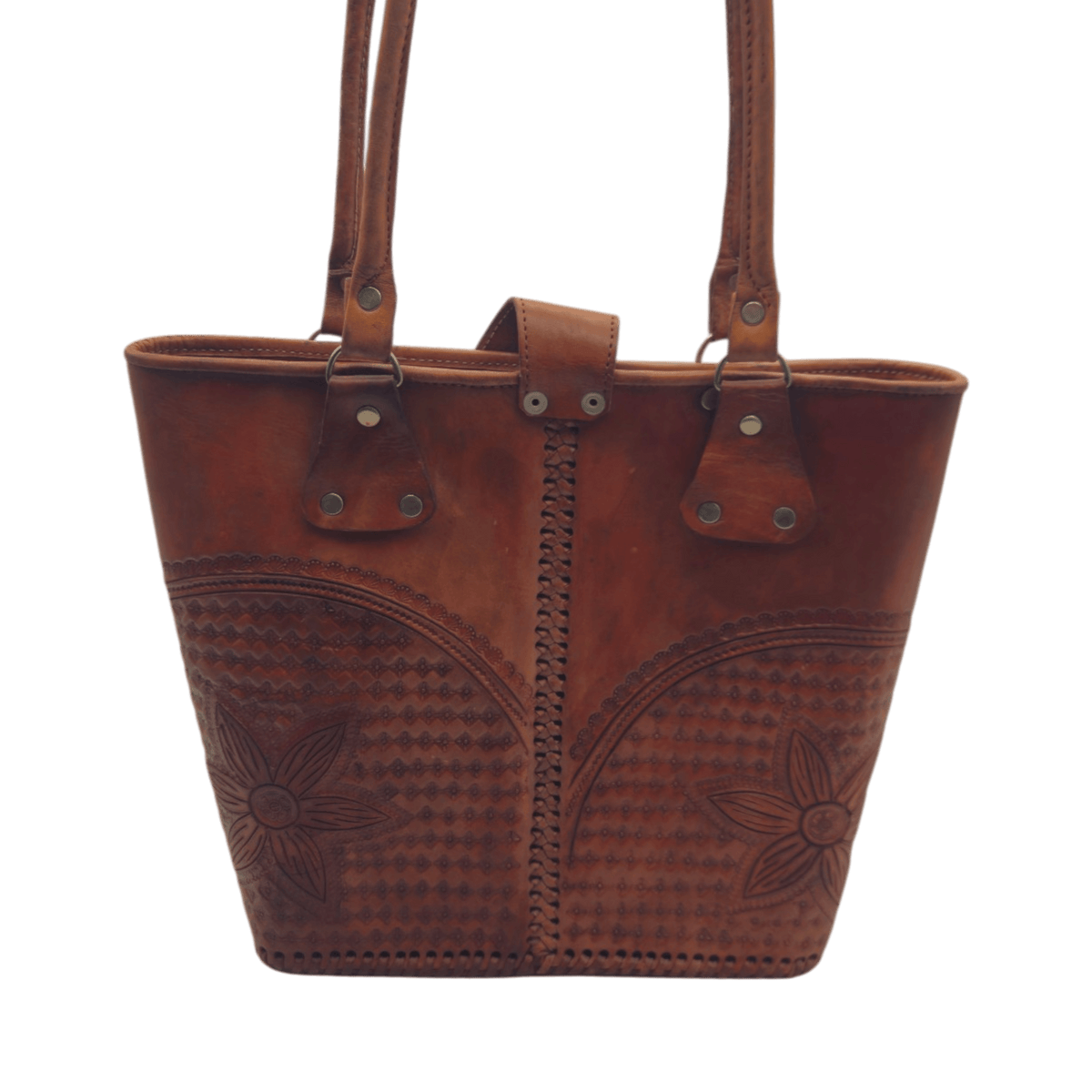 Hand-Tooled Cincelada Leather Tote