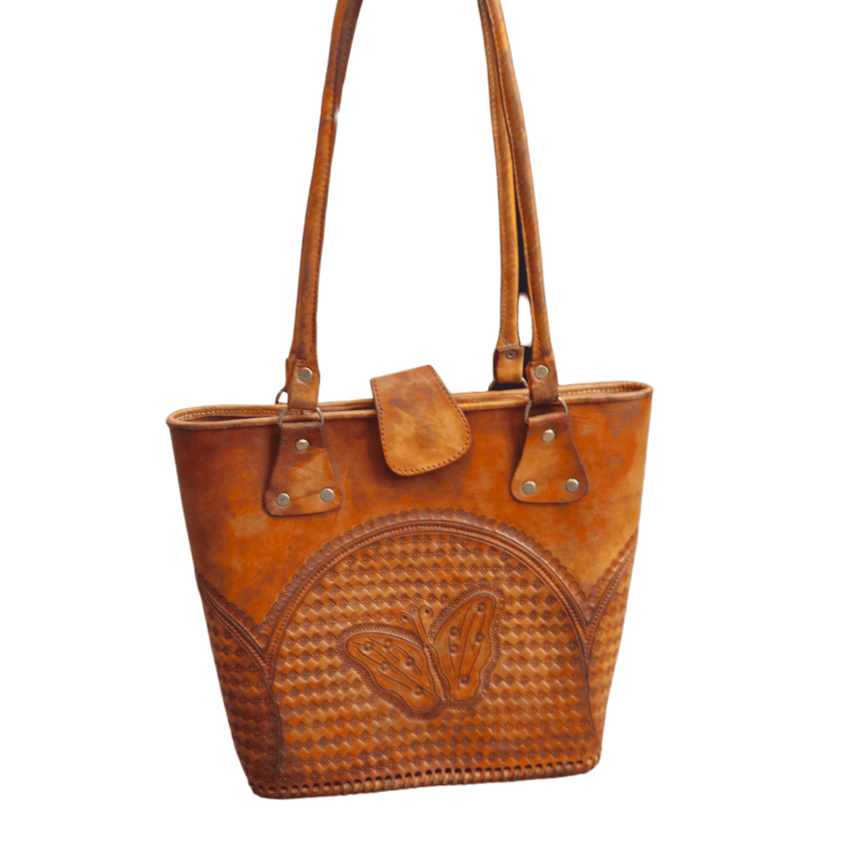 Hand-Tooled Cincelada Leather Tote