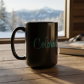 Colorado Black Glossy Mug Cabin Background