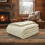 Colorado Cream Knit Throw – Cabin Background