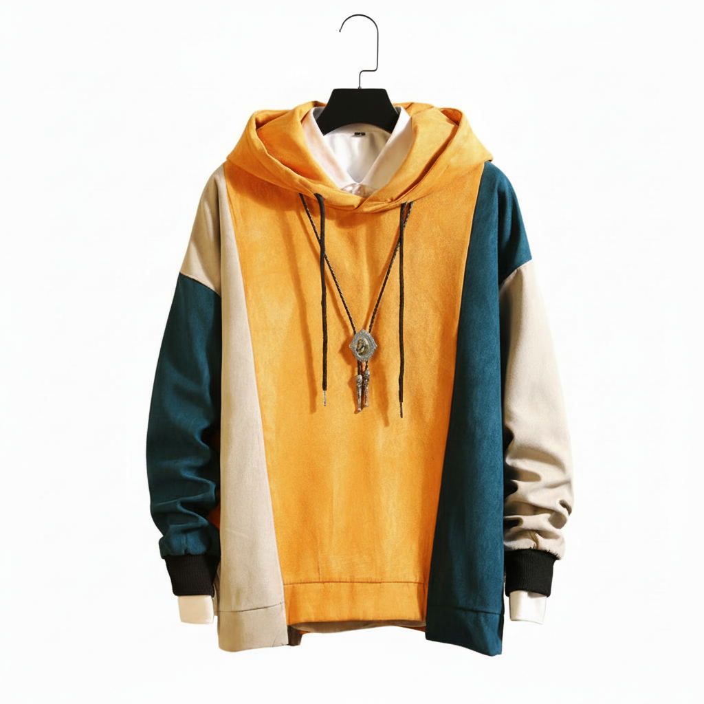 Colorblock Hoodie – Clean Black Hanger No Branding