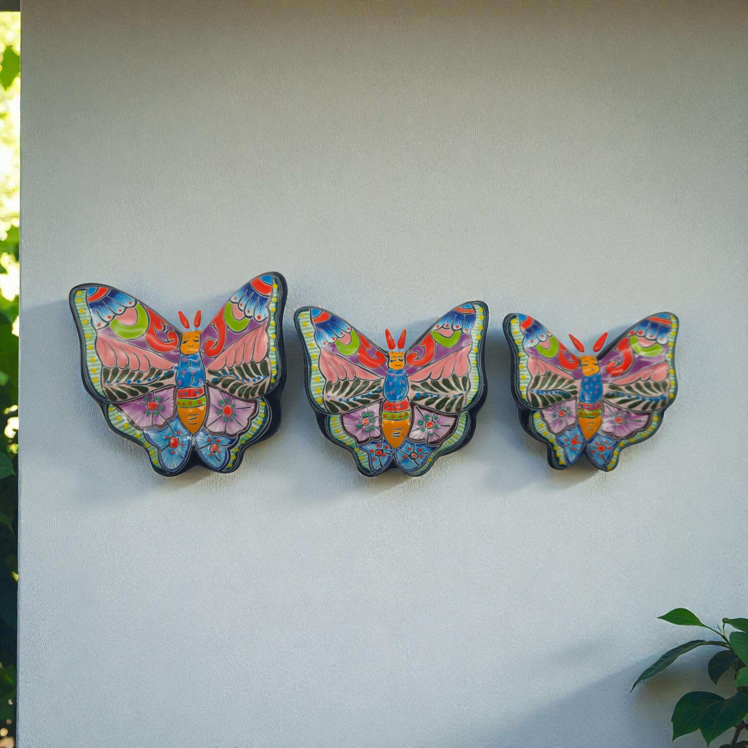 Talavera Butterfly Trio Wall Art
