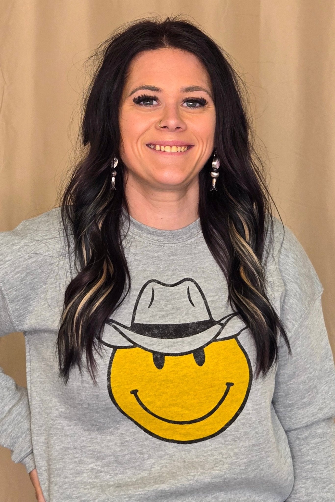 Women's Cowboy Smiley Sweatshirt