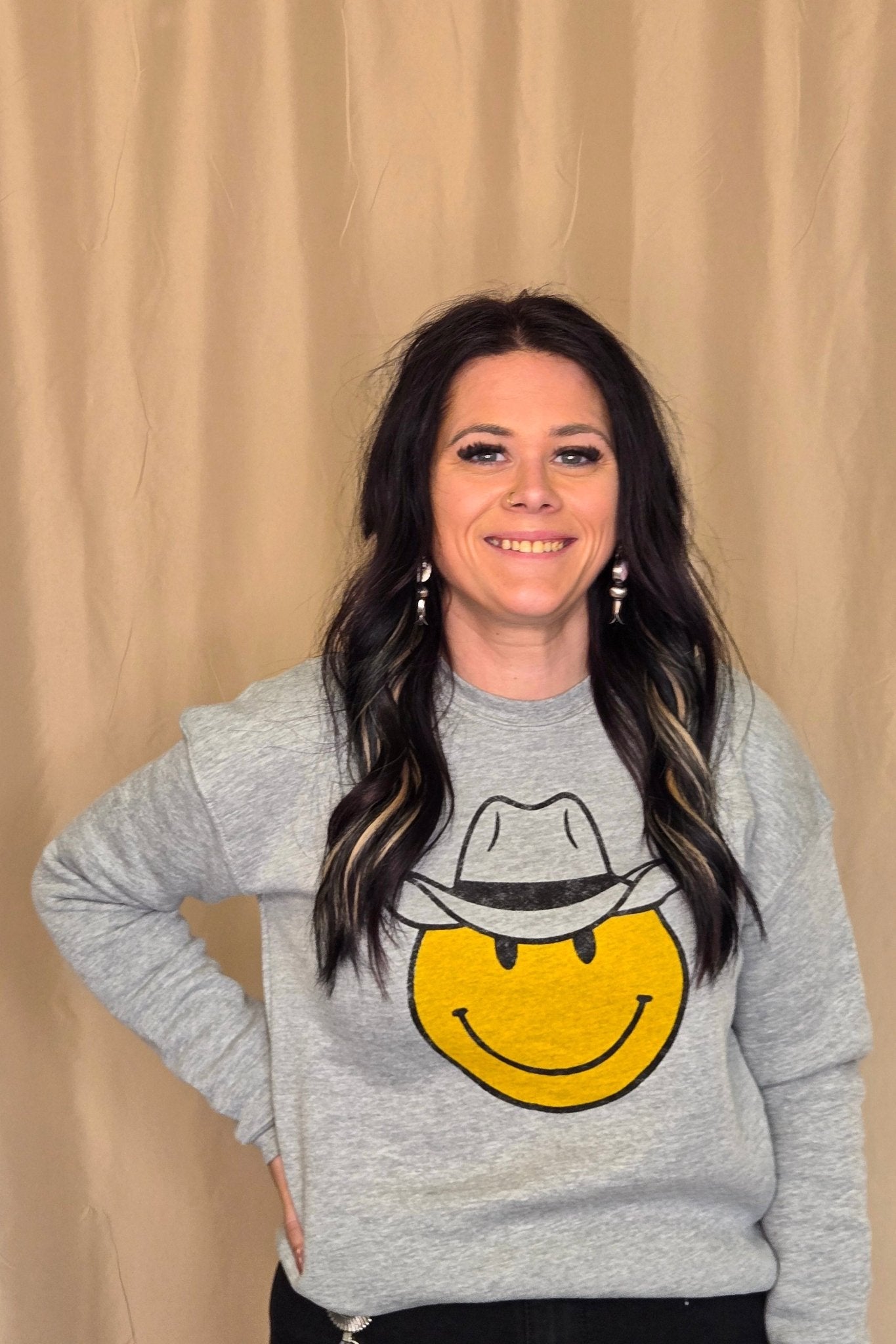Women's Cowboy Smiley Sweatshirt