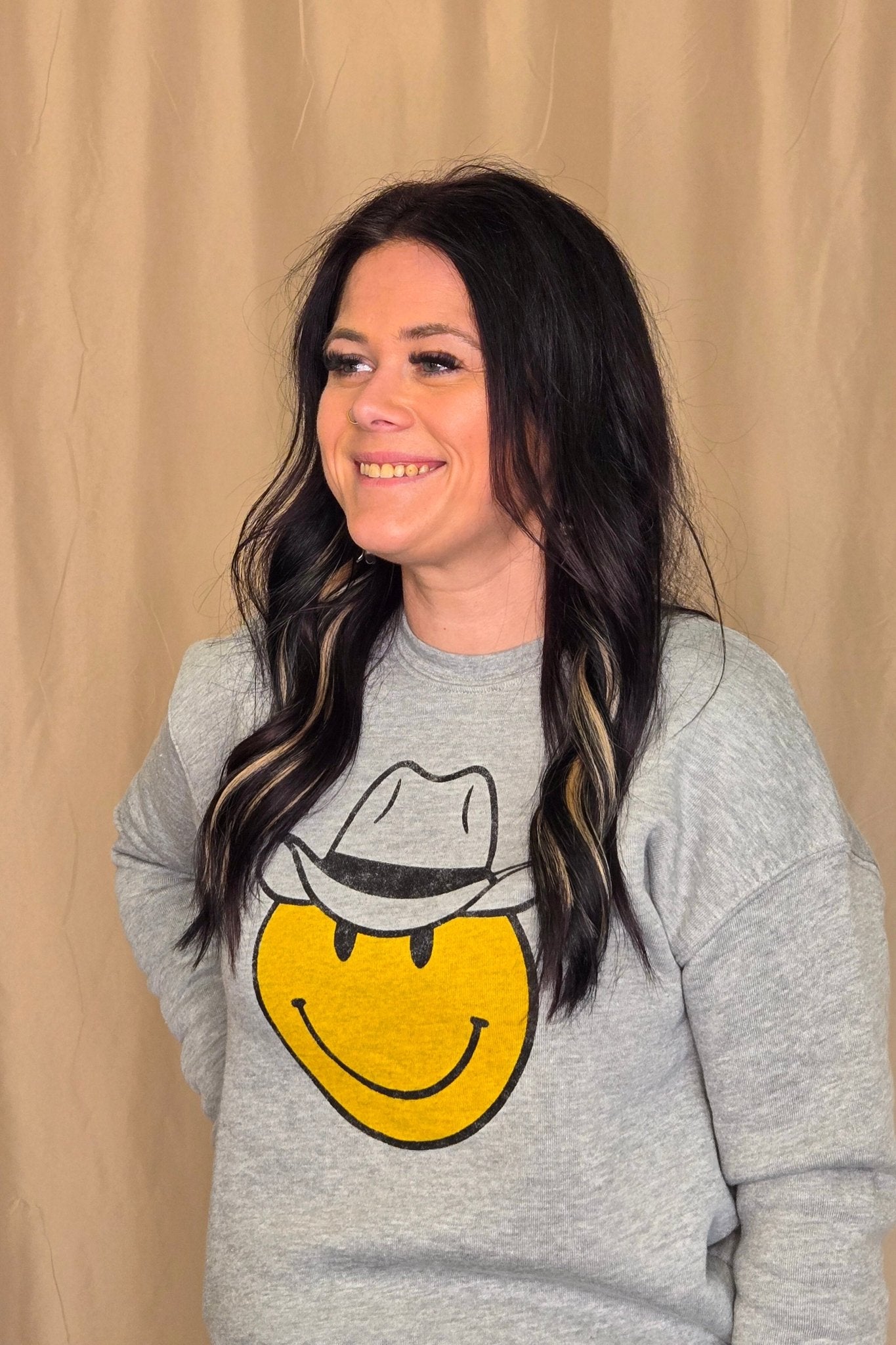 Women's Cowboy Smiley Sweatshirt