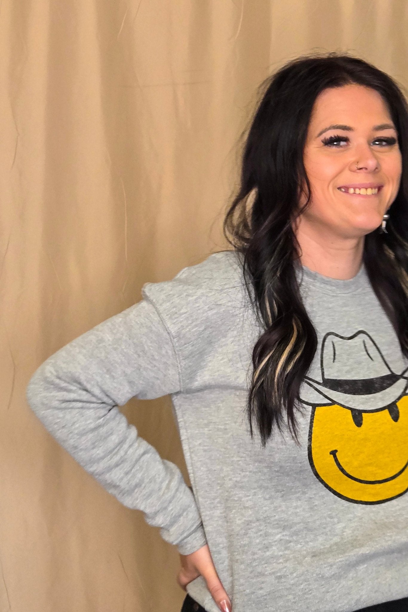 Women's Cowboy Smiley Sweatshirt