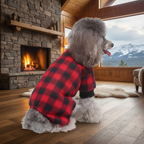 Cozy Cabin Dog Sweater - Red/Black Lifestyle