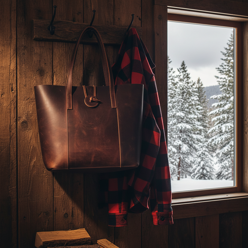 Crazy Horse Leather Tote - Cabin Hook