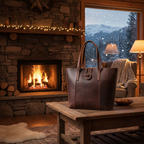 Crazy Horse Leather Tote - Cozy Cabin