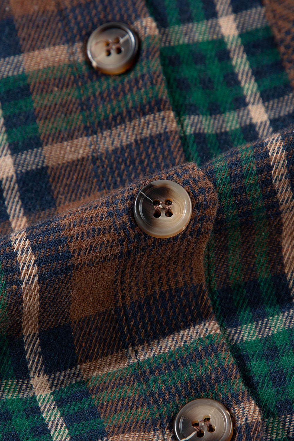 Brown Plaid Button-Down Shirt