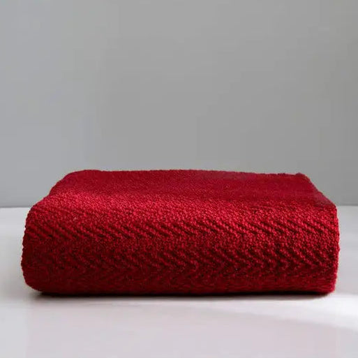 Warm Red Cabin Knit Throw
