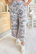 Plus Size Camo Print Ankle Pants