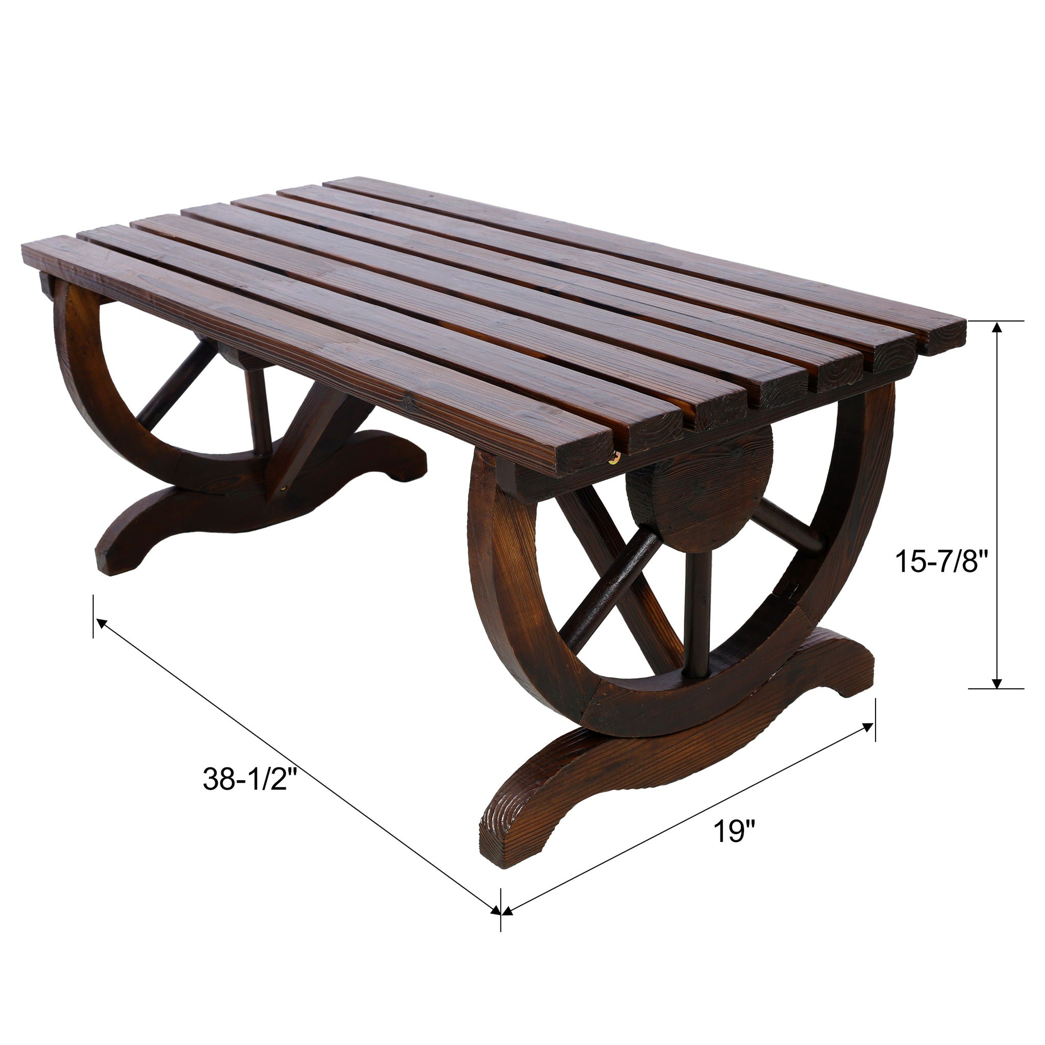Wagon Wheel Garden Bench