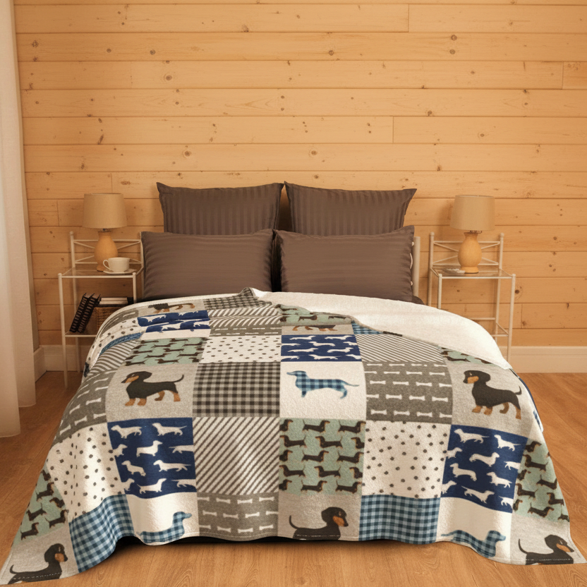 Dachshund Blanket Colorado Cabin Bedroom