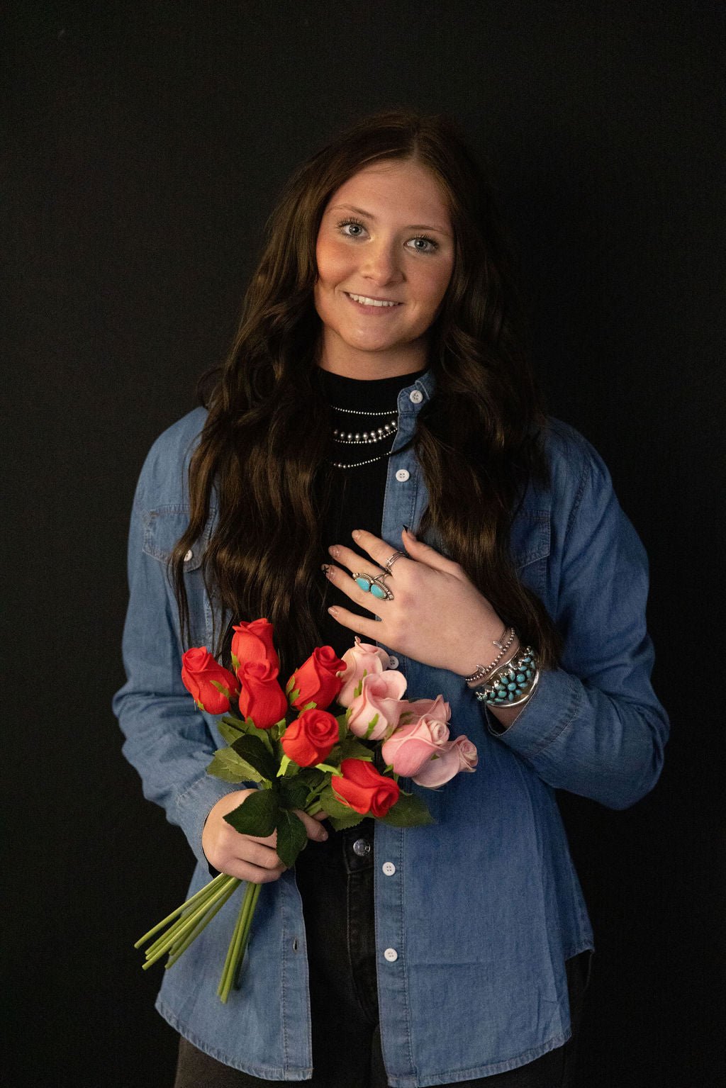 Blakeley "Dakota" Chambray Denim Western Top — Lightweight Breathable with Functional Buttons