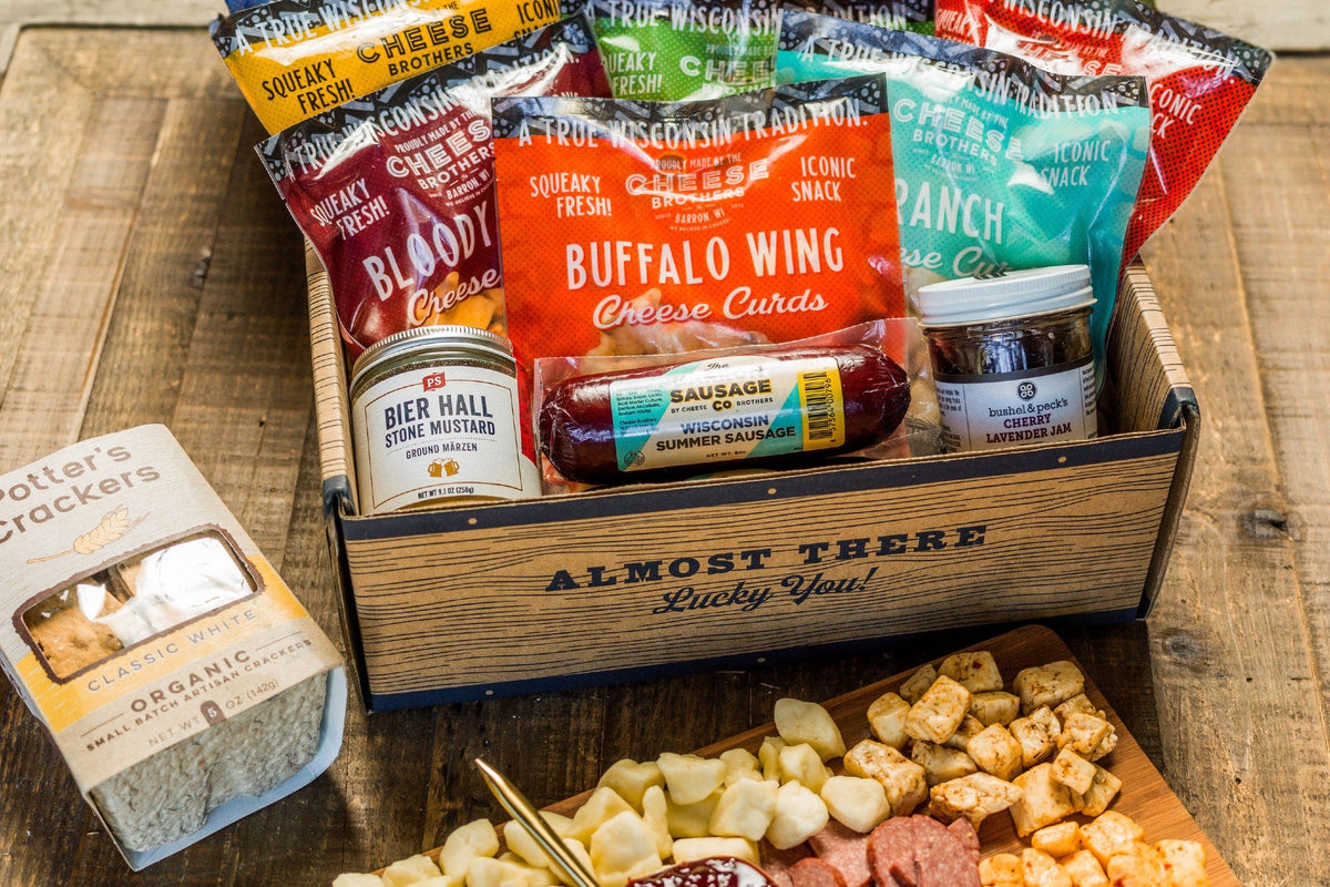 Cheese Brothers Deluxe Char-CURD-erie Box – Curds, Sausage & Snacks