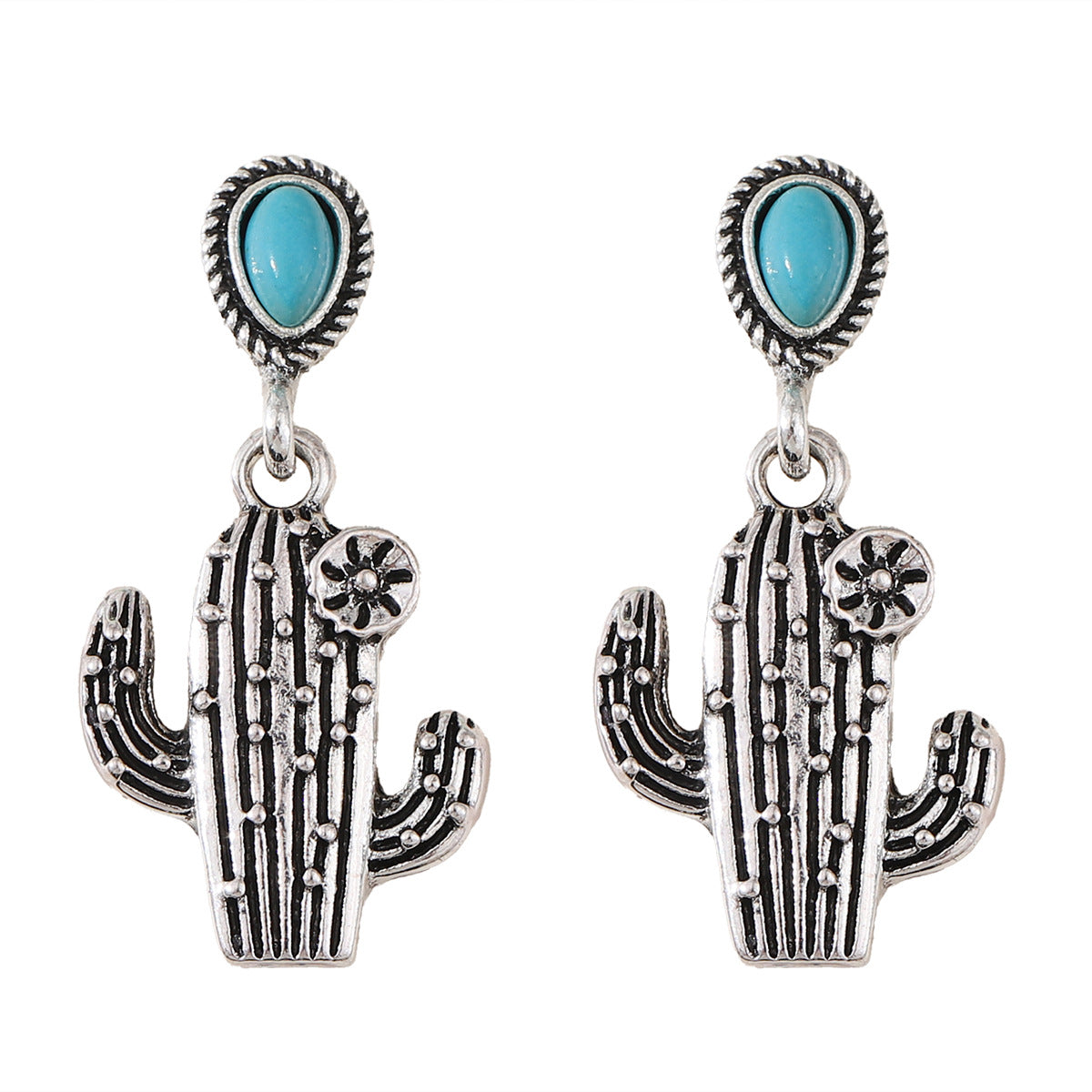 Vintage Cactus Pendant Earrings