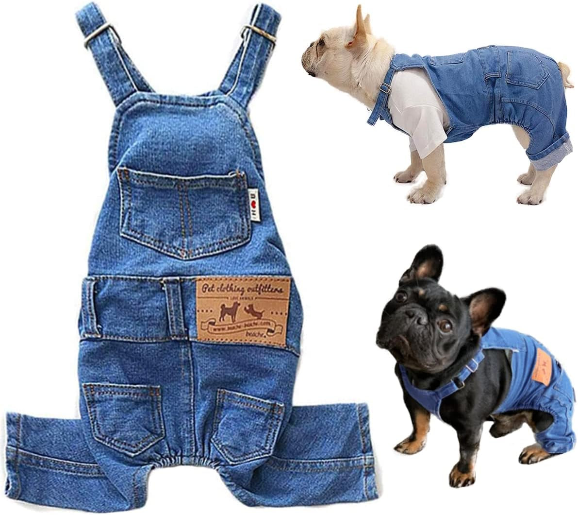 Dog Denim Overalls Jumpsuit