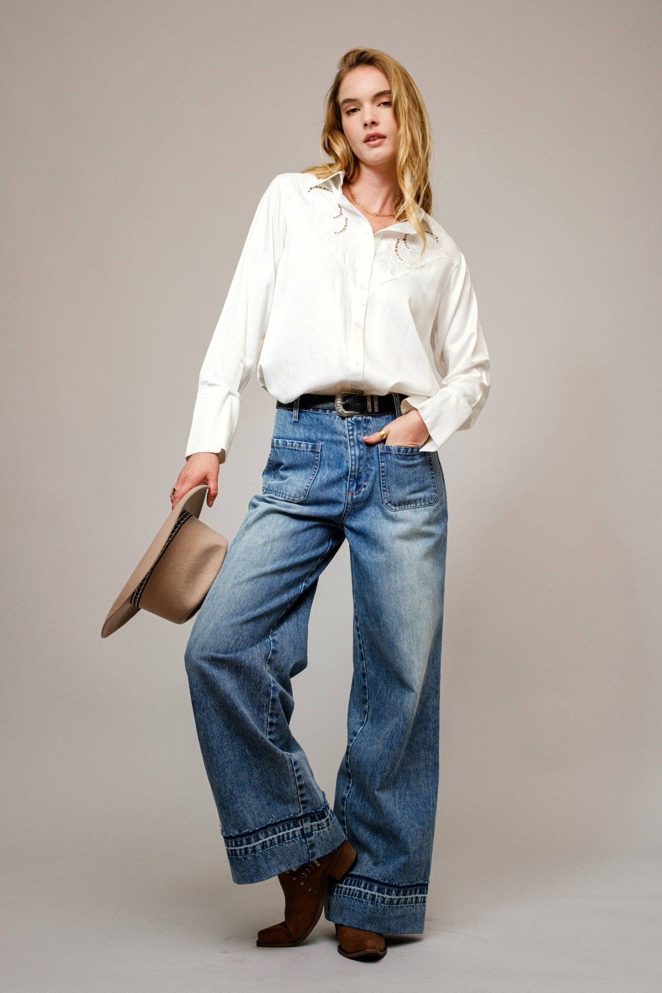 Women's Western Yoke Button-Up Blouse