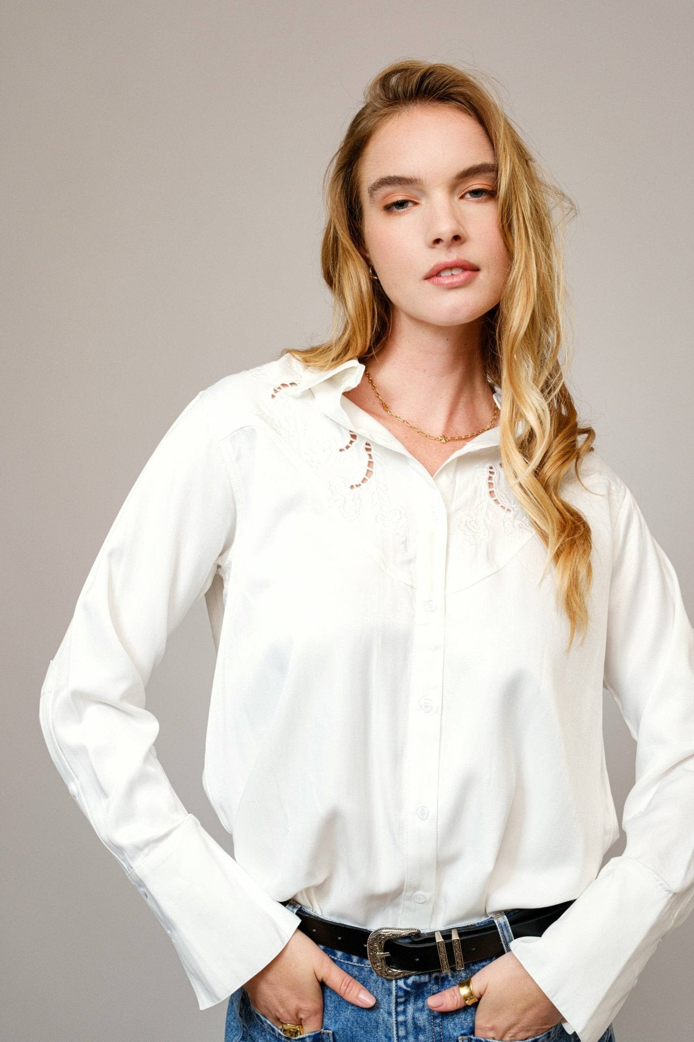 Women's Western Yoke Button-Up Blouse