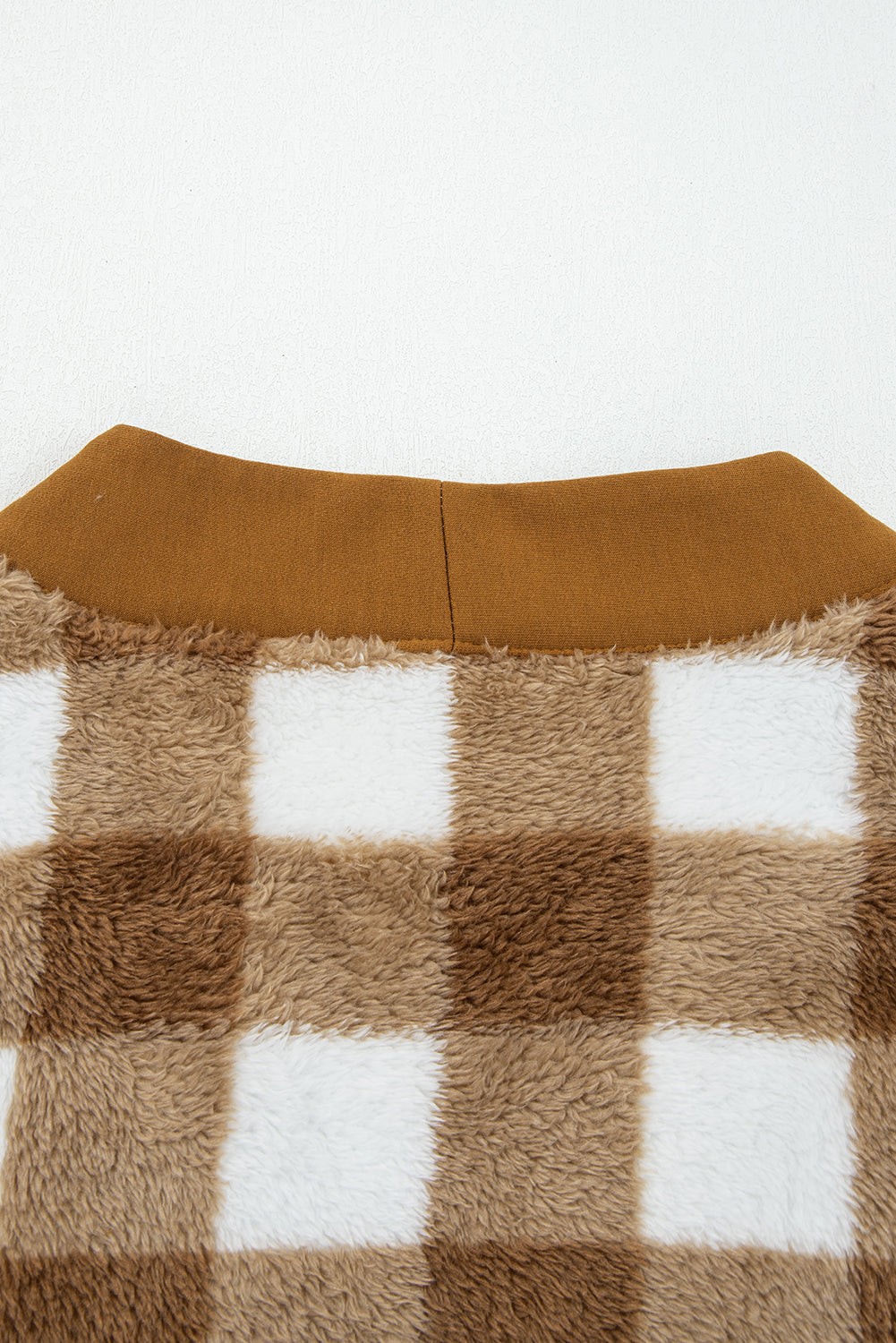 Checkered Sherpa Button-Down Jacket