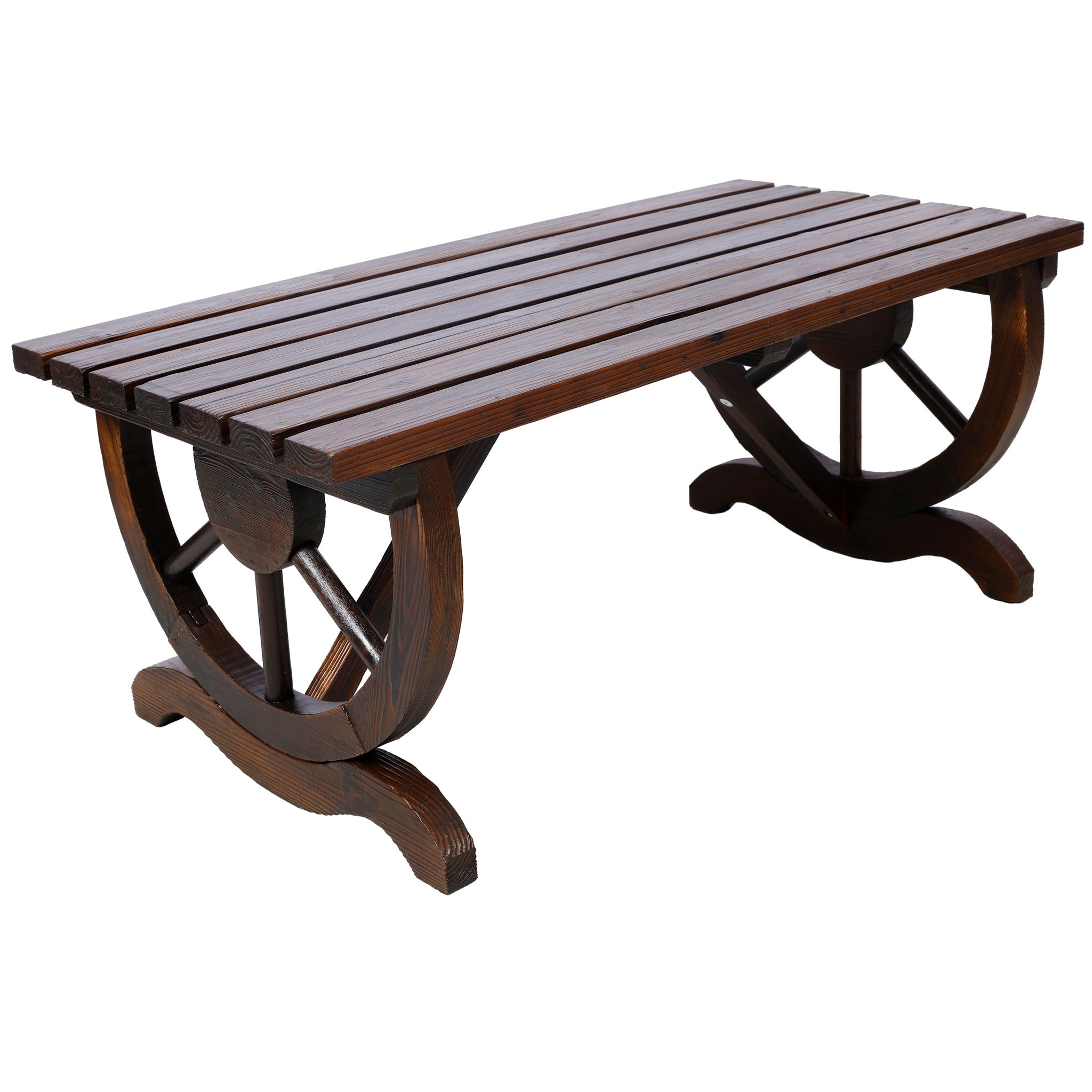 Wagon Wheel Garden Bench