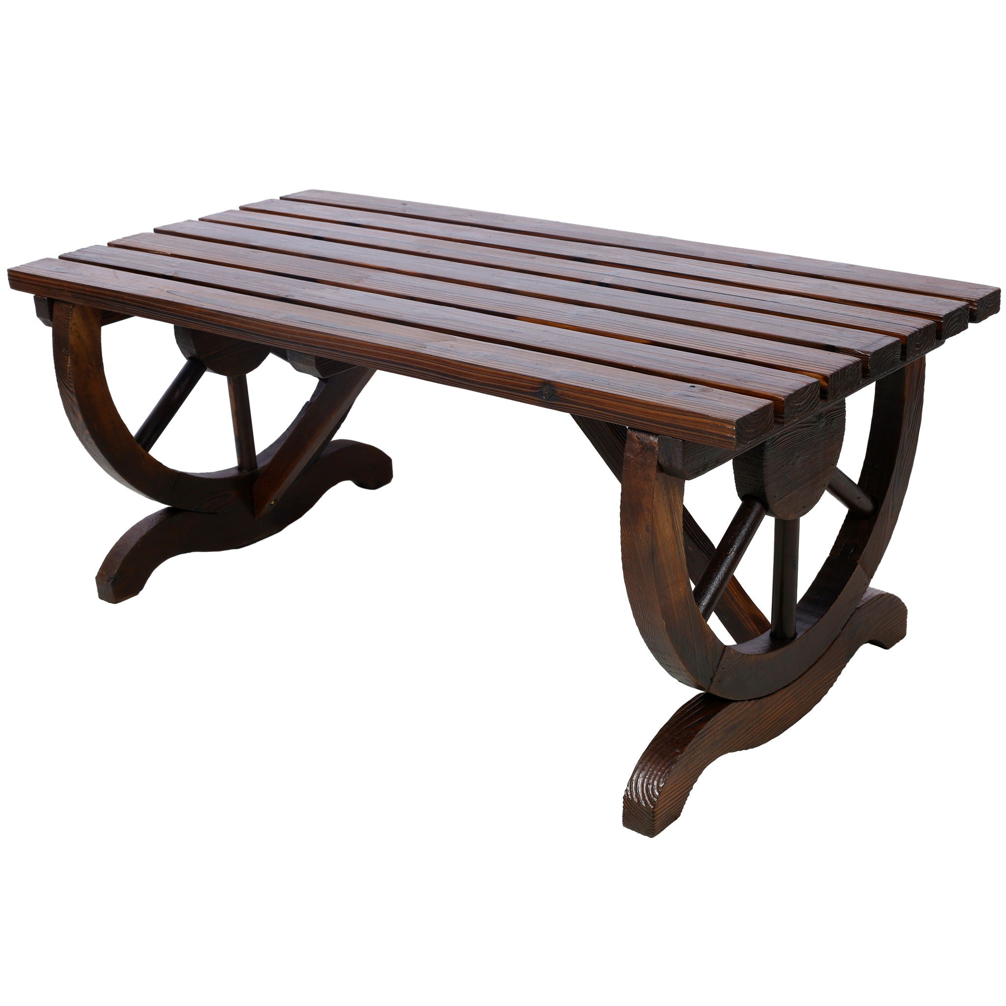 Wagon Wheel Garden Bench