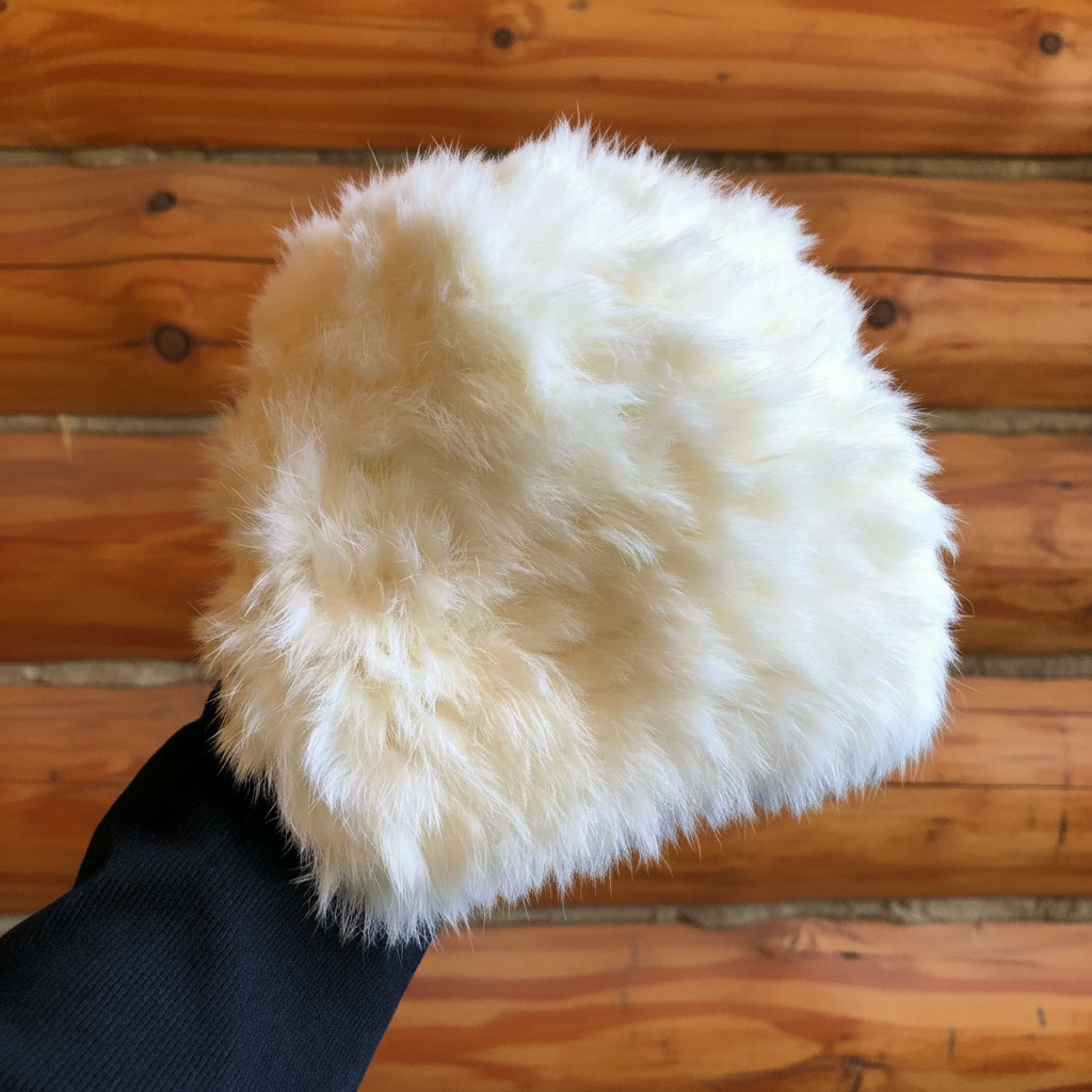 Faux Fur Beanie Aspenwood — Colorado Cabin Background