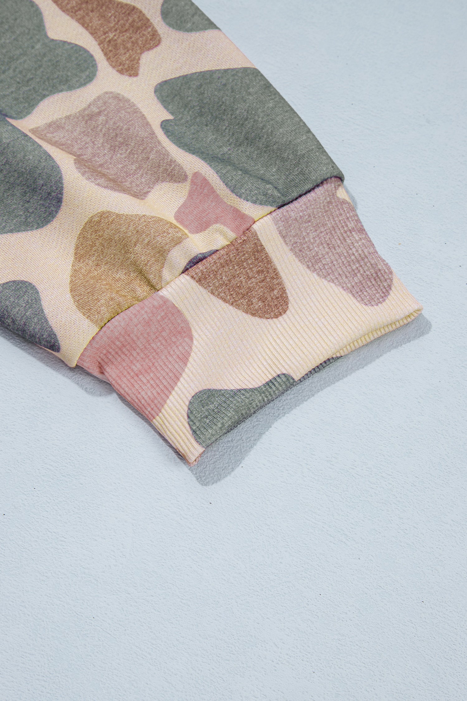 Plus Size Camo Print Mock Neck Sweatshirt