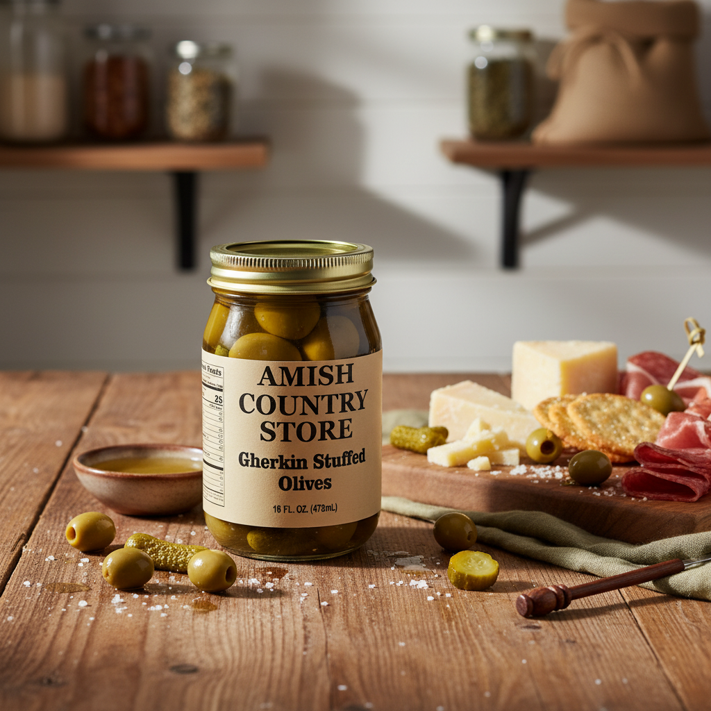 Gherkin Stuffed Olives | 16 fl oz