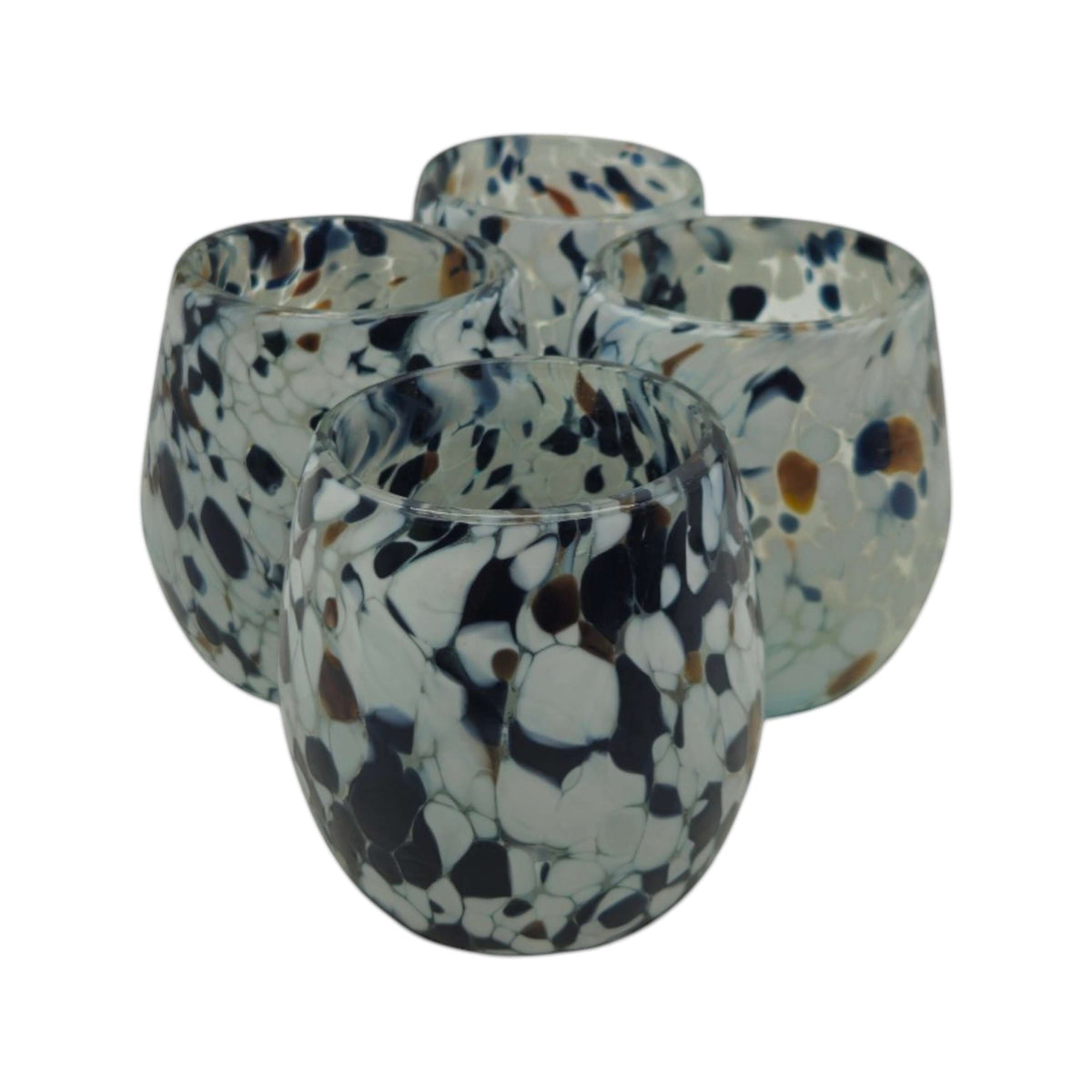 Blue Mocha Speckle Wine Glass