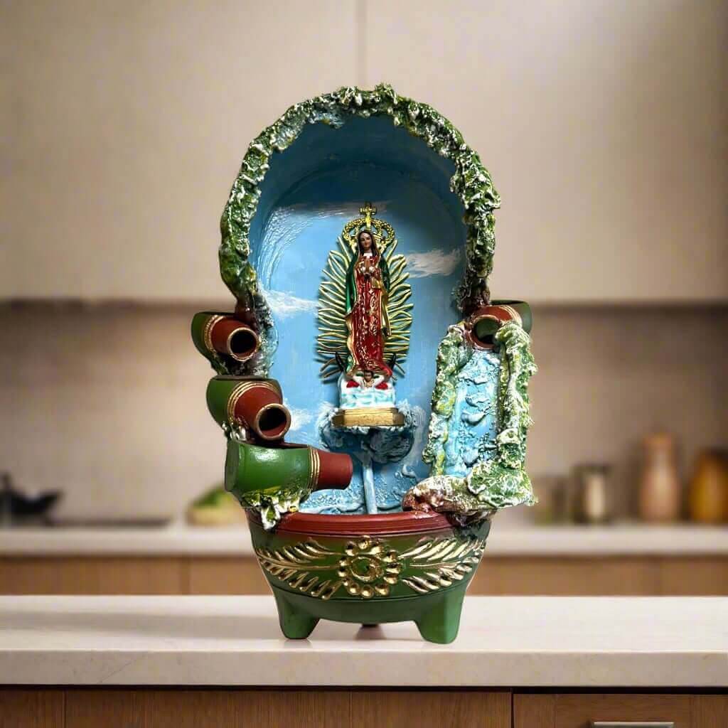 Hand-Painted Talavera Outdoor Fountain