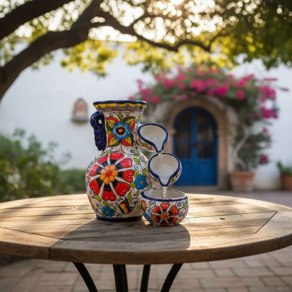 Talavera Floral Water Fountain