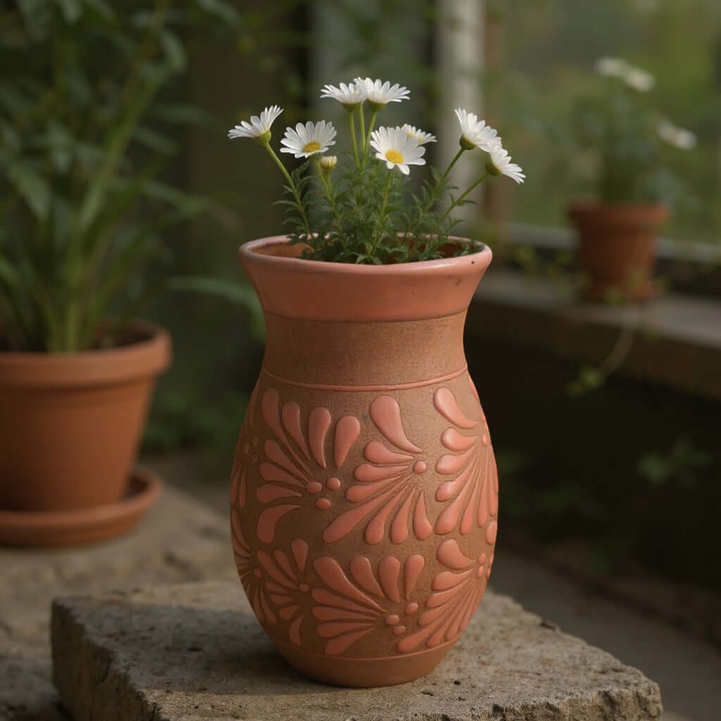 Alpine Rose Talavera Vase