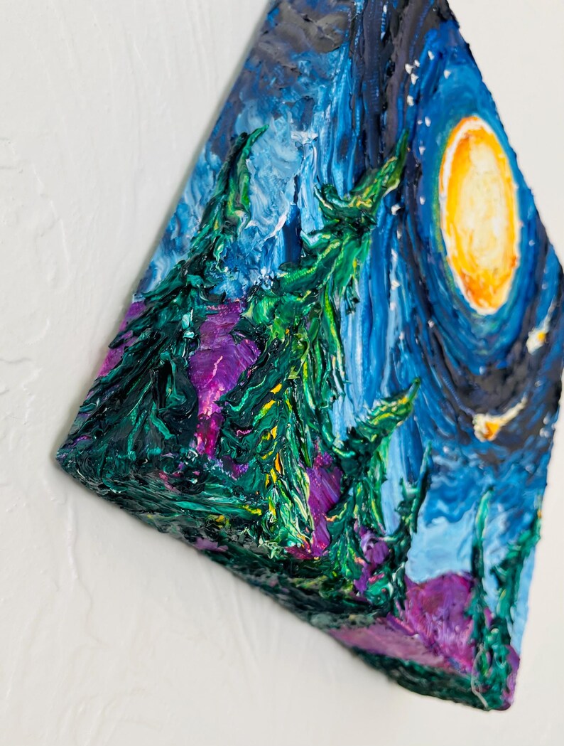 Full Moon Mountain Original Oil Painting