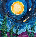 Full Moon Mountain Original Oil Painting