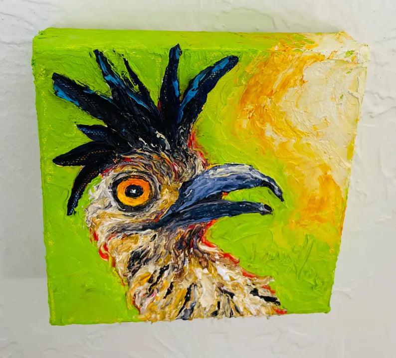Roadrunner Hen Original Oil Painting