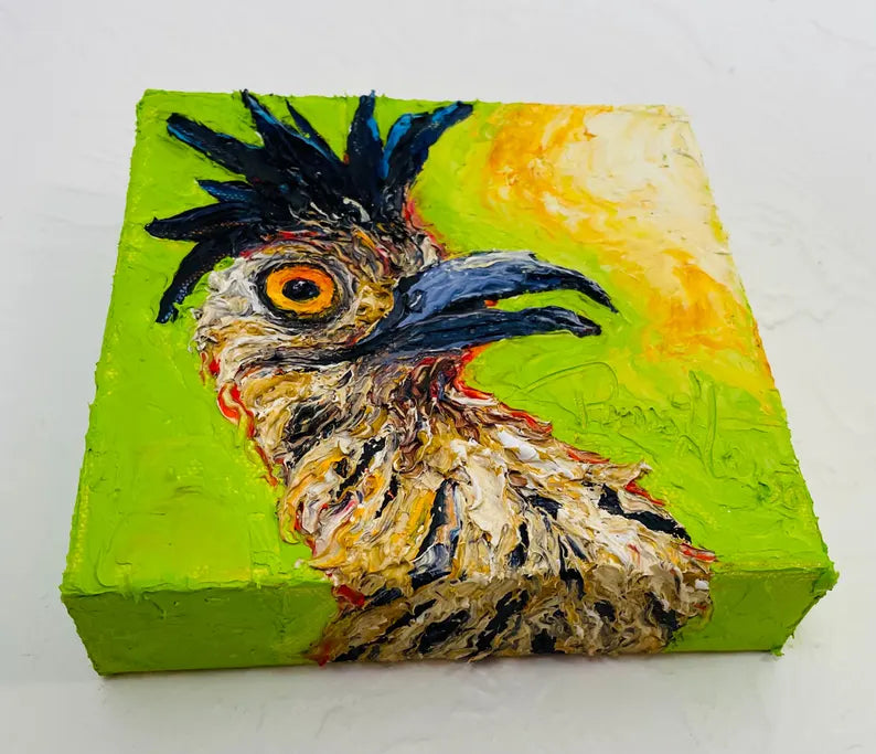 Roadrunner Hen Original Oil Painting