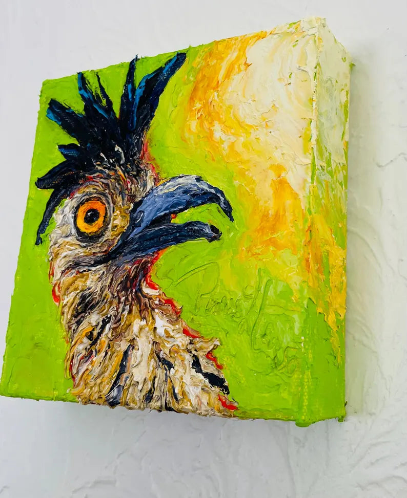 Roadrunner Hen Original Oil Painting