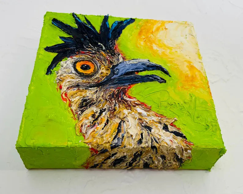 Roadrunner Hen Original Oil Painting