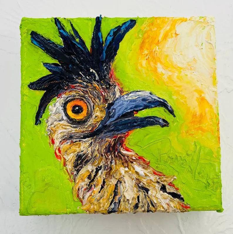 Roadrunner Hen Original Oil Painting