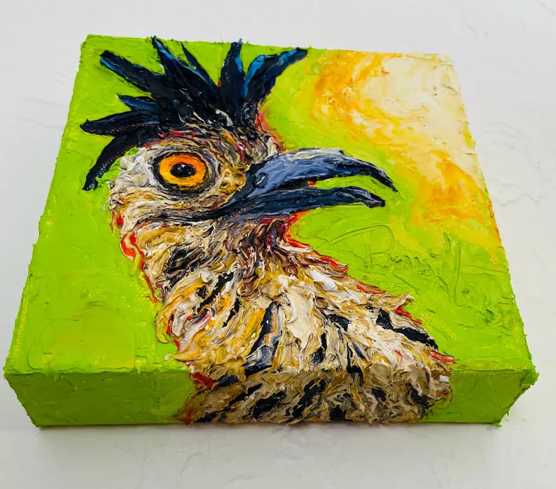 Roadrunner Hen Original Oil Painting